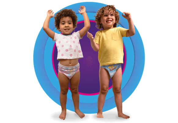 a group of babys and children wearing pull-ups training pants to help them start potty training